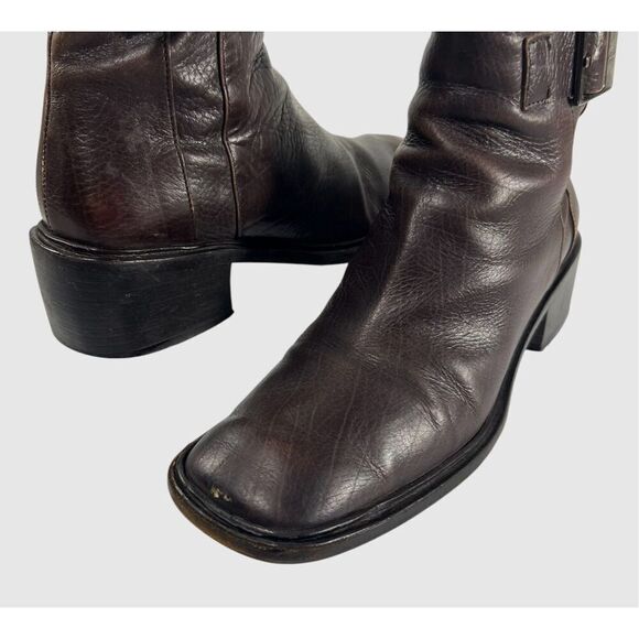 Gucci Leather Square Toe Ankle Boots Women's Brown Size 5.5C - Picture 2 of 9